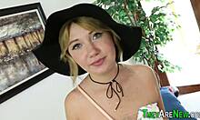 teen gobbles and rides monster cock