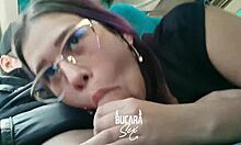 Horny girlfriend giving oral on the bus to Bogota! 😏