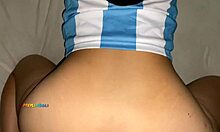 watch this mexican babe in argentine jersey cheating on her boyfriend, screaming in real amateur action