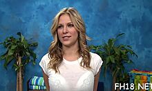 Attractive teen pussy face screwed