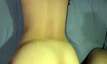 Sideways fuck with young girlfriend in dorm, bending over for doggystyle passionately