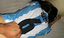 watch this mexican babe in argentine jersey cheating on her boyfriend, screaming in real amateur action