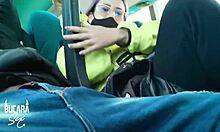 Horny girlfriend giving oral on the bus to Bogota! 😏