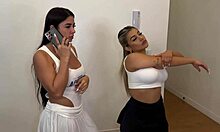 Big booty latina Delgado Silvana Lee and Brian Evans are in a group setting together in this video.