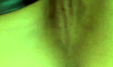 Tattooed brunette in leather lingerie performs intense sexy dance and reaches powerful orgasm while masturbating with dildo.