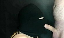 My Step Sister's Hot Mouth Sucks Cock With Face Hidden By Balaclava