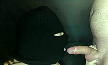 My Step Sister's Hot Mouth Sucks Cock With Face Hidden By Balaclava