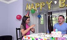 Petite teen gives oral before anal