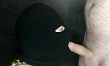 My Step Sister's Hot Mouth Sucks Cock With Face Hidden By Balaclava