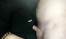 My Step Sister's Hot Mouth Sucks Cock With Face Hidden By Balaclava