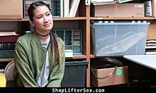 Did the Asian teen shoplifter accept the officer's rough punishment?