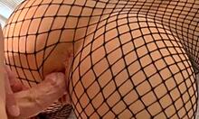 feeling the orgasm from creampie in shaved pussy with puffy lips