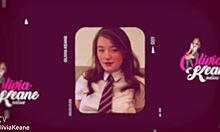 teacher and head girl take control of student in college domination with blowjob and swallow