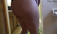 big tits girl fucks hairy pussy with mom's dildo