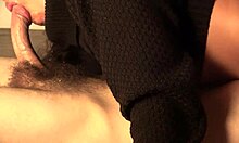 extreme deepthroat gagging finishes in mouth after hard fast handjob hairy veiny cock