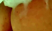 Horny british slut plays with herself in the shower