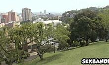 Mature latina shows off her perfect pussy and ass in this scene.