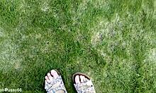 Footsteps in sandals