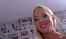 Platinum Blonde Babe Shakes Her Awesome Body on a Big Dick