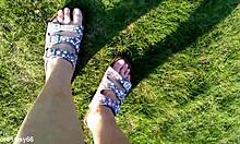 Footsteps in sandals