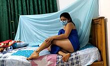 mlif with good curves touches herself after bath