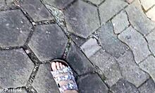 Footsteps in sandals