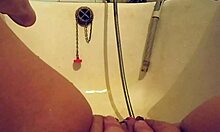 busty milf pawg enjoys piss washing in bathtub fetish compilation