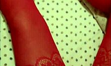 Is my nasty wife in red lingerie showing her nice pussy?