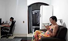 Mistress visits cheating wife while cuckold works from home