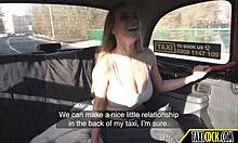 her natural tits are perfect for sucking in the taxi