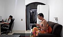 Mistress visits cheating wife while cuckold works from home