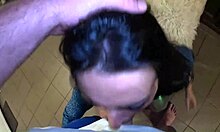 Deep blow-job and cum play on my shiny cameltoe