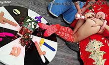 double win two thrusting dildos destroying her tight pussy