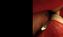 Is my nasty wife in red lingerie showing her nice pussy?