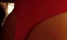 Is my nasty wife in red lingerie showing her nice pussy?