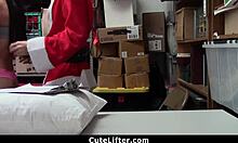 Teen thief surrenders pussy to Santa