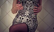 Perfect Ass Teen Squirting With Vibrator In Public Bathroom