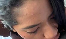 Amateur couple shares deep throat blowjob before leaving