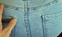 Hot wife bends over for doggystyle fucking in tight jeans