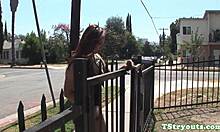 seductive tgirl strokes her cock during casting debut 😏