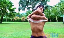 petite solo teen 18+ tobie teen 18+ gets wet fingering herself in the shower