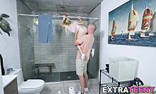 Naughty Petite 18+ Bouncing On Huge Dick Until A Big Facial