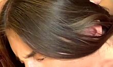 Lesbian shower explodes into sloppy double bj and huge facial with cum swap pov blowjob