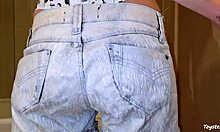 Cheating wife in hotel bathroom