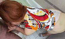 Stepmom pours water into tub and helps stepson wash up intensely