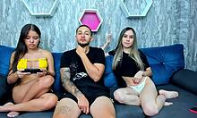 I undress next to my stepbrothers and they carry me