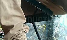 up skirt teasing an african teen slut in the park public making out