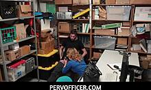 Perverted officer Krissy Lynn dominates young thief for stealing.