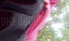 up skirt teasing an african teen slut in the park public making out