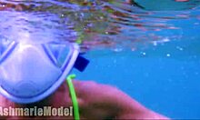 Hairy Latina Skinny Girl Underwater Pool Adventure.